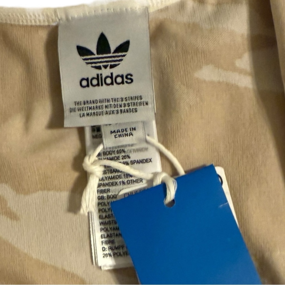 Adidas Originals Beige Camo Longline Bralette Crop Tank Top US XL NWT - Picture 3 of 5